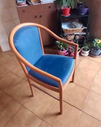 Poltroncine blu in legno di faggio