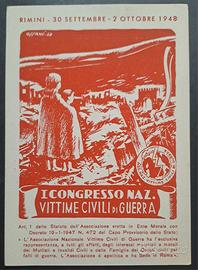 CARTOLINA I CONGRESSO NAZ. VITTIME CIVILI DI GUER