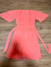 VESTITO ROSA CORALLO Taglia M/L  con cintura