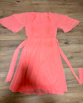 VESTITO ROSA CORALLO Taglia M/L  con cintura