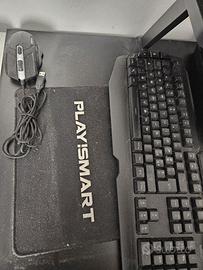 kit tastiera mouse tappetino mouse illuminati RGB