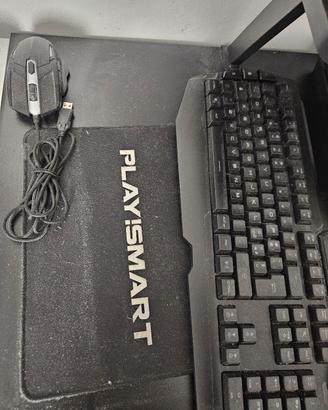 kit tastiera mouse tappetino mouse illuminati RGB