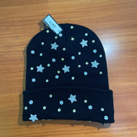 Cappello invernale donna Nero con strass