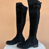 Stuart Weitzman stivali alti camoscio nero 38,5