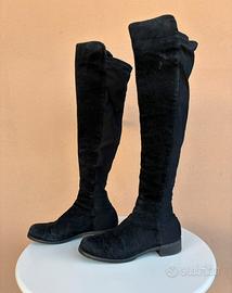 Stuart Weitzman stivali alti camoscio nero 38,5