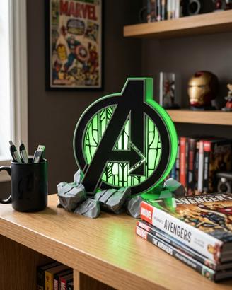 Lampada LED 3D Lettera A Stile Supereroi