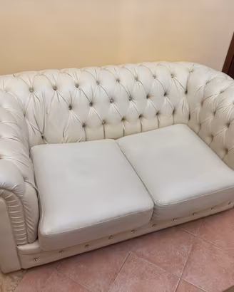 Divano letto Chesterfield in Pelle premium
