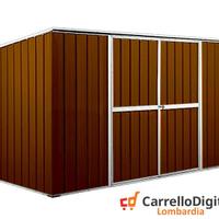 Casetta giardino in Acciaio 345x186cm legno scuro