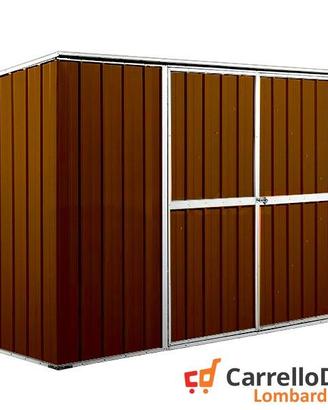 Casetta giardino in Acciaio 345x186cm legno scuro