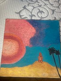 Quadro di ragazza che guarda il mare