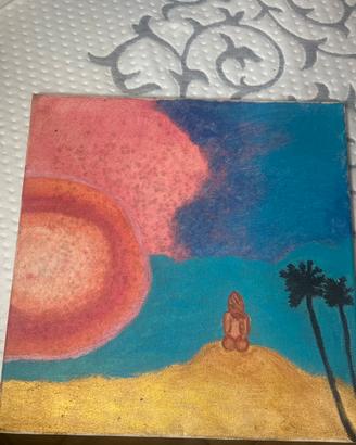 Quadro di ragazza che guarda il mare