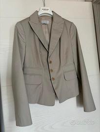 Giacca donna in cotone, beige, sfiancata