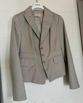 Giacca donna in cotone, beige, sfiancata