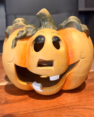 Zucca di Halloween in ceramica - Porta candela