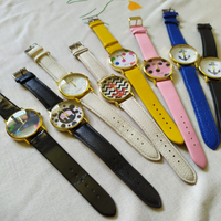 Lotto 8 orologi GENEVA ecopelle, quadrante tondo