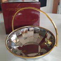 Portafrutta / centrotavola acciaio con manico