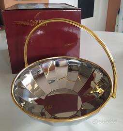 Portafrutta / centrotavola acciaio con manico