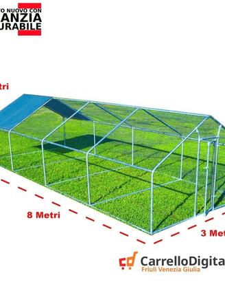 Recinto per Galline 3x8m x h 2 m – 24 mq – azzurro
