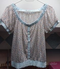 Top blusa a fiori