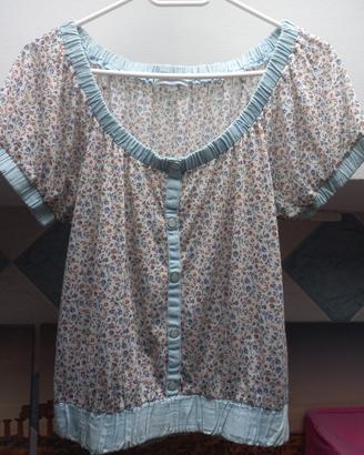 Top blusa a fiori