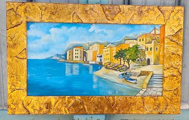 Amalfi dipinto a mano quadro su tela firmato.
