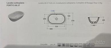 lavabo sottopiano nuovo compreso di fontana