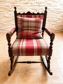 Sedia a dondolo stile tardo vittoriano