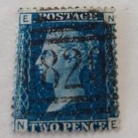 Francobollo two pence blu ( penny inglese)