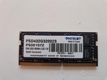 N° 1 banco RAM SODIMM DDR4 32GB