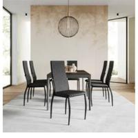 6 sedie nere in tessuto da montare