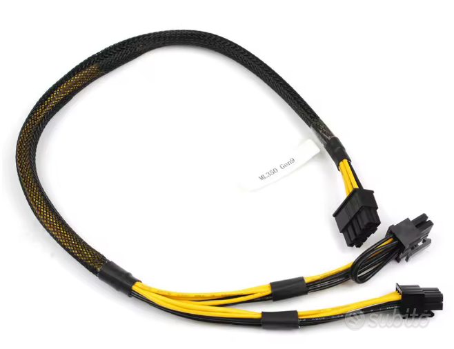 Cavo Alimentazione GPU PCIe 8-pin A 8+8 Per HP ML350p Gen8 35cm