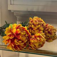 4 fiori finti dalie arancione