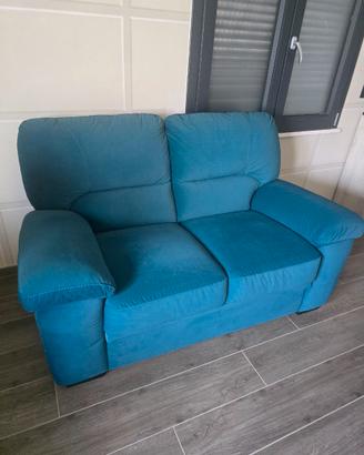 Divano 2 posti blu ottanio - come nuovo