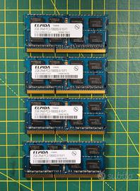 💻 SODIMM ELPIDA 8GB 4X2GB DDR 3 10600S