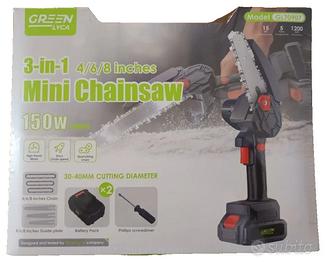 Mini Motosega Batteria 3in1 150W Green Lyca