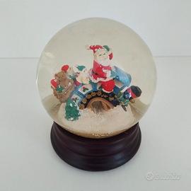 Palla di Vetro con Neve e Carillon Natalizia cm 17