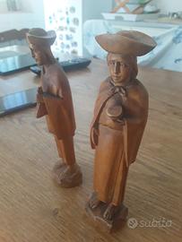 2 statuette legno anni '50 sud America