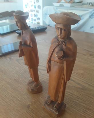 2 statuette legno anni '50 sud America