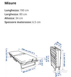 Brandine pieghevoli una piazza