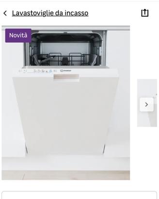 INDESIT IN2IKE107 LAVASTOVIGLIE INCASSO, 44,8 cm
