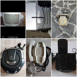Telefoni cordeless e con filo, TV tubo , stereo CD