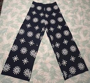 Pantalone ampio blu Zara con ricami nuovo