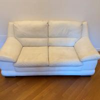 Coppia divani chateau d'ax vera pelle bianco