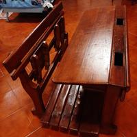 Banco scuola in legno vintage doppia seduta