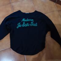 Maglia donna nera “Madame Je-Sais-Tout” verde – Ta