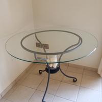 tavolo ferro battuto con vetro