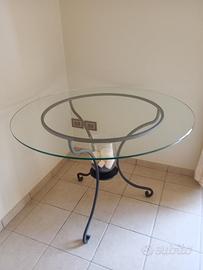 tavolo ferro battuto con vetro