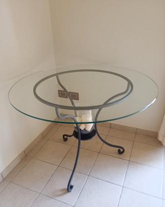 tavolo ferro battuto con vetro