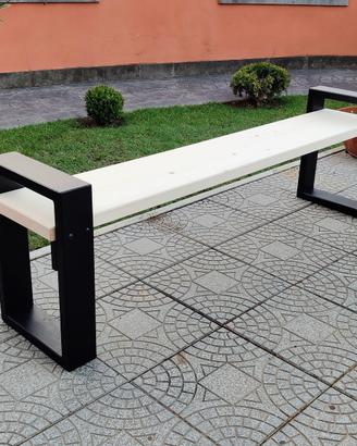 Panchina giardino legno massello industrial design