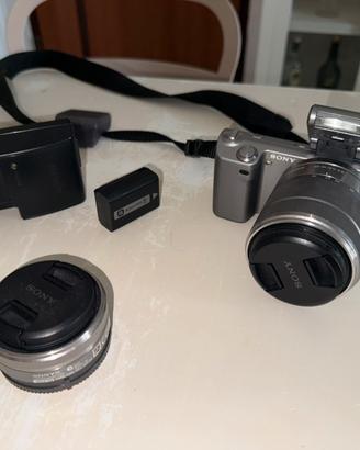 Sony Nex 5 + flash + obiettivi e accessori